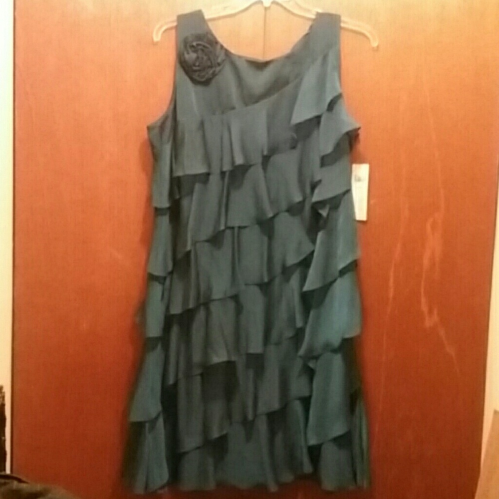 Royal blue ruffled dress